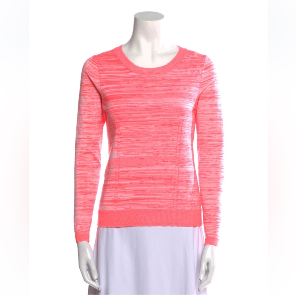 Milly Pink Space-Dyed Crewneck Sweater, Size M